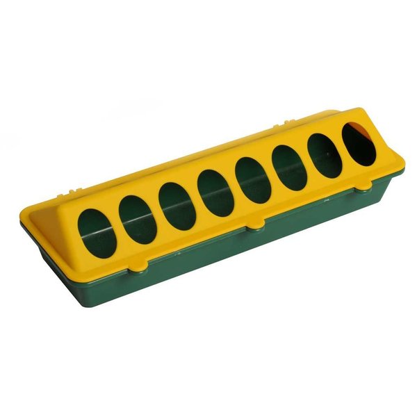 Kunststof kuikenvoerbak 30 cm, geel / groen